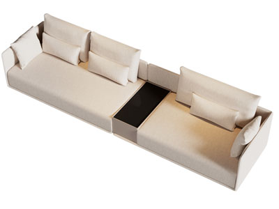 现代布艺多人沙发3d模型 现代布艺多人沙发