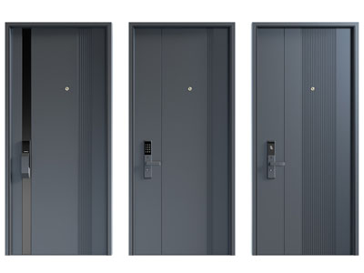 现代带密码锁的入户门 平开门 防盗门