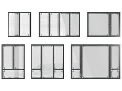 新中式玻璃平开窗户 推拉窗户