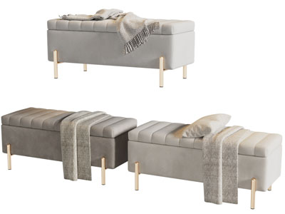 现代轻奢长方形沙发凳子
