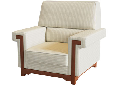 新中式单人沙发