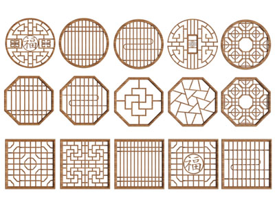 新中式镂花窗 窗格 花格