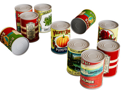 现代水果蔬菜罐头 食物