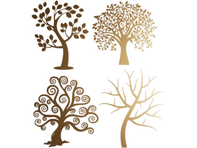 现代树木剪影 墙饰 贴纸