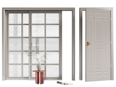 现代玻璃推拉门 单扇平开门 防盗门 入户门
