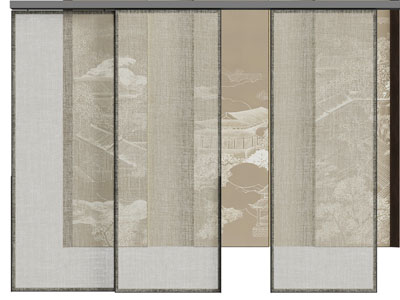 新中式无轨推拉门3d模型 新中式无轨推拉门