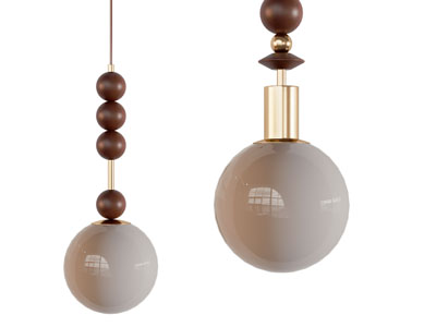 现代单头球形灯罩吊灯3d模型 现代单头球形灯罩吊灯