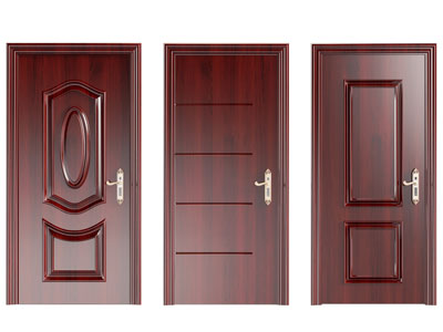 现代防盗门 入户门 平开门3d模型 现代防盗门 入户门 平开门