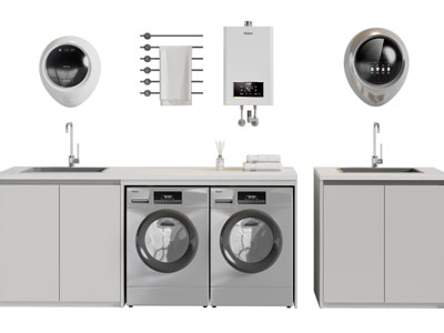 现代洗衣机收纳柜