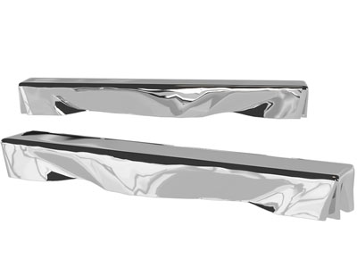 现代长方形银色金属长凳子