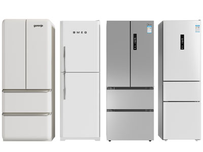 现代三开门 上下门电冰箱 家用厨房电器3d模型 现代三开门 上下门电冰箱 家用厨房电器