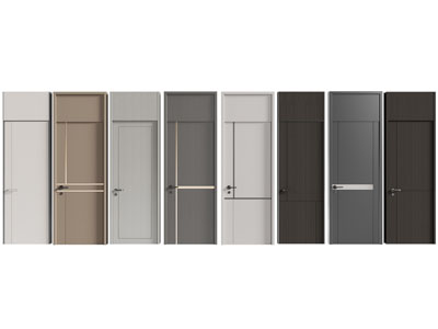 现代木门 房门 单扇平开门3d模型 现代木门 房门 单扇平开门