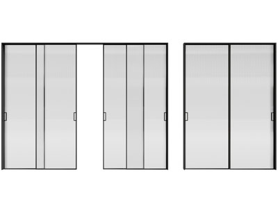 现代玻璃推拉门3d模型 现代玻璃推拉门