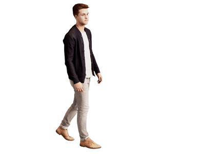 现代走路的男人