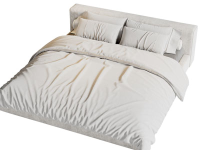 现代布艺双人床