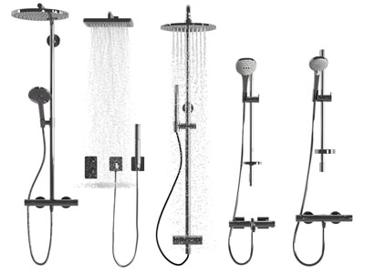 现代不锈钢淋浴花洒