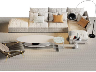 现代转角多人沙发 休闲椅子和茶几组合