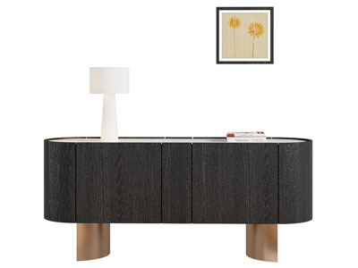 现代椭圆形电视柜