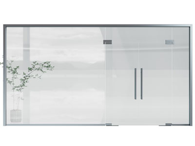 现代办公玻璃隔断 平开门3d模型 现代办公玻璃隔断 平开门