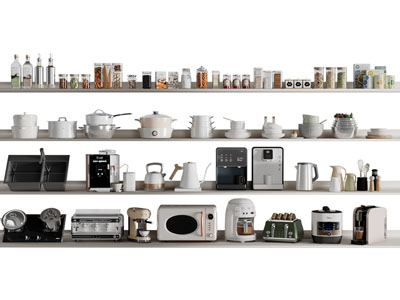 现代调料瓶 锅具 碗碟 厨房电器3d模型 现代调料瓶 锅具 碗碟 厨房电器