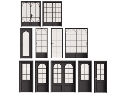 法式玻璃推拉门 平开门 房门3d模型 法式玻璃推拉门 平开门 房门