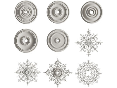 欧式圆形雕花灯盘3d模型 欧式圆形雕花灯盘