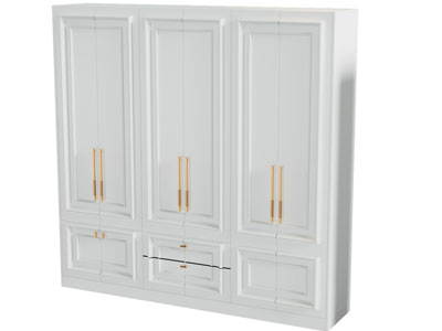 现代轻奢衣柜3d模型 现代轻奢衣柜