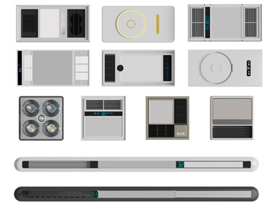 现代暖风扇 浴霸3d模型 现代暖风扇 浴霸
