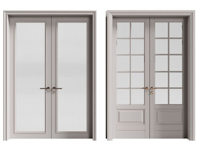 现代玻璃双开门 房门3d模型 现代玻璃双开门 房门