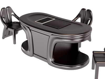 现代椭圆形茶桌椅组合3d模型 现代椭圆形茶桌椅组合