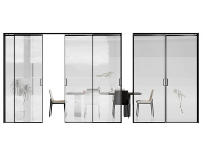 现代玻璃推拉门3d模型 现代玻璃推拉门