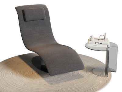 现代躺椅 边几 休闲椅子