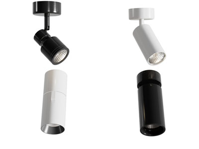 现代单头可转向筒灯射灯3d模型 现代单头可转向筒灯射灯