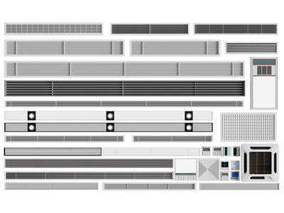 现代空调出风口 排风扇3d模型 现代空调出风口 排风扇