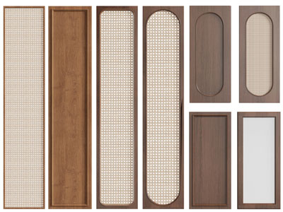 侘寂风实木柜门3d模型 侘寂风实木柜门