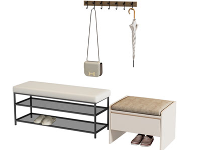 现代长方形换鞋凳子 沙发凳子 墙面衣钩