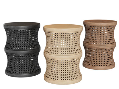 侘寂风藤编凳子