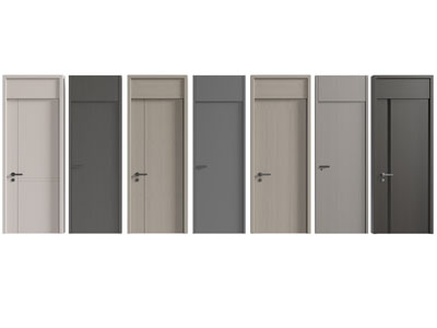 现代带门套的木门 房门 平开门3d模型 现代带门套的木门 房门 平开门