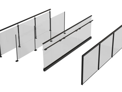 现代玻璃护栏 栏杆 围栏3d模型 现代玻璃护栏 栏杆 围栏