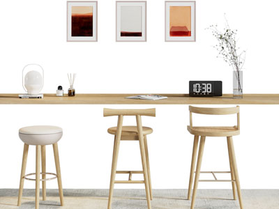 现代实木吧台吧椅3d模型 现代实木吧台吧椅