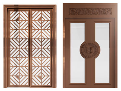 新中式双开门 玻璃门 推拉门 大门3d模型 新中式双开门 玻璃门 推拉门 大门