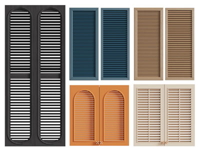 北欧木质百叶门扇 柜门3d模型 北欧木质百叶门扇 柜门