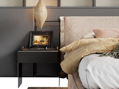 现代床头柜 床头灯