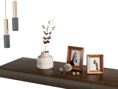 现代陶艺花瓶花卉 画框摆件组合