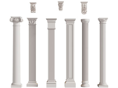 欧式圆形罗马柱子 柱头3d模型 欧式圆形罗马柱子 柱头