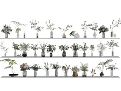 现代花瓶花卉 摆件组合