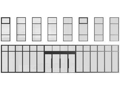 现代玻璃窗户 办公玻璃隔断 大门3d模型 现代玻璃窗户 办公玻璃隔断 大门