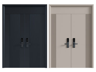 现代双开门 大门 密码锁防盗门 入户门3d模型 现代双开门 大门 密码锁防盗门 入户门