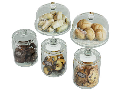 现代玻璃食品密封罐 食品陈列摆件