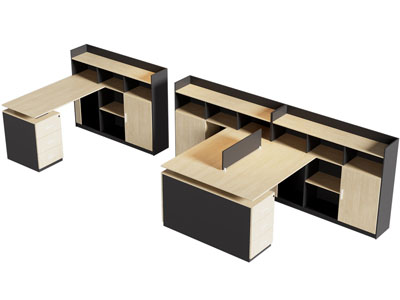 现代办公桌3d模型 现代办公桌